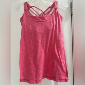 Women's Lululemon Pink Strappy Tank Workout Top with Built-In Bra